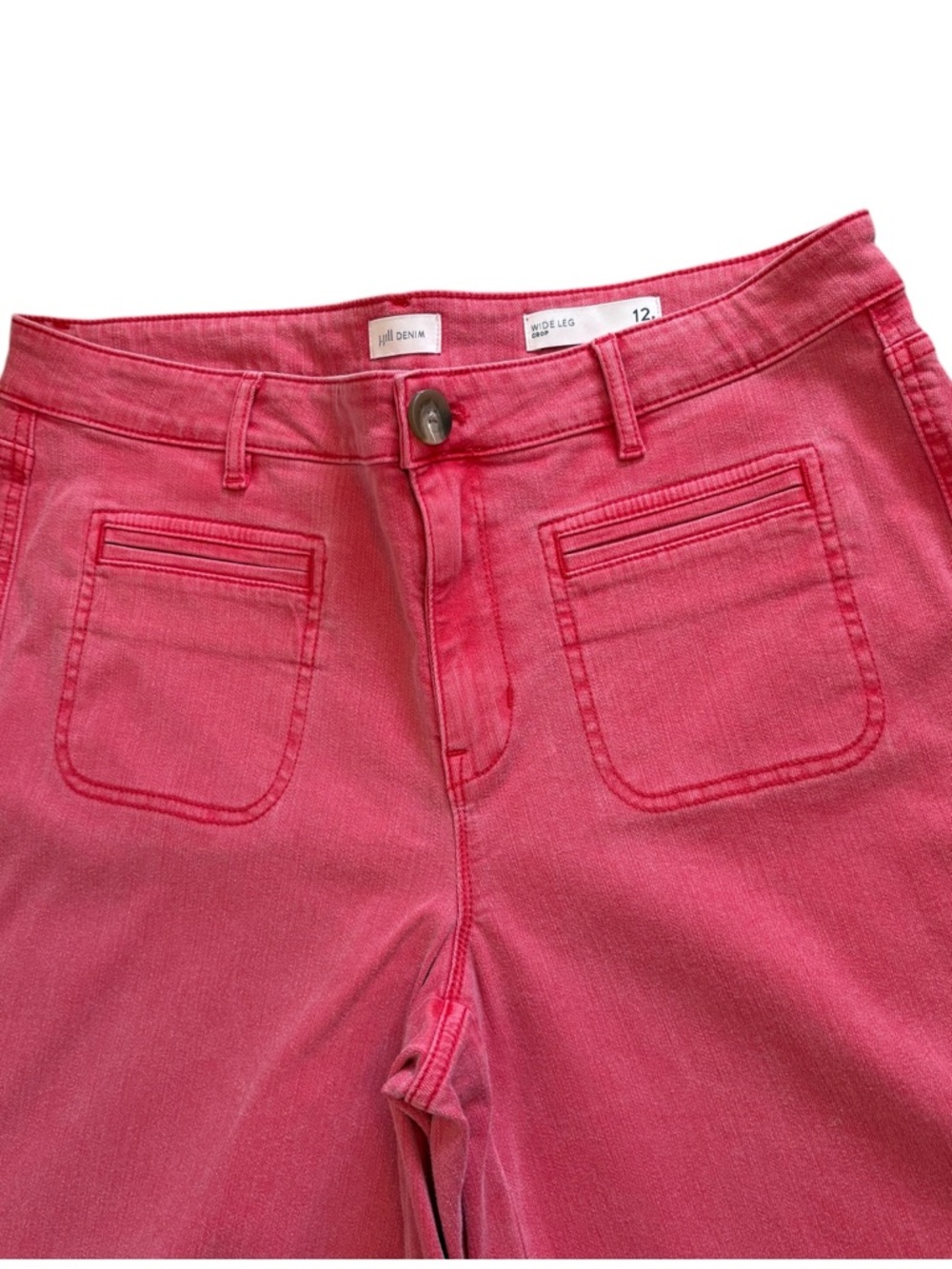 J. Jill Mid-Rise Welt-Pocket Wide-Leg Crops in Pomegranate 12 - Picture 5 of 9